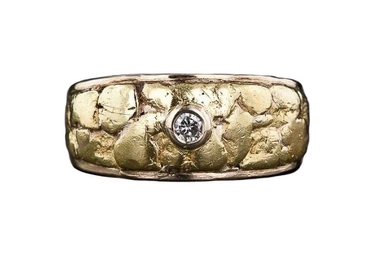  A 1970s diamond and textured gold ring, courtesy of Lang Antiques