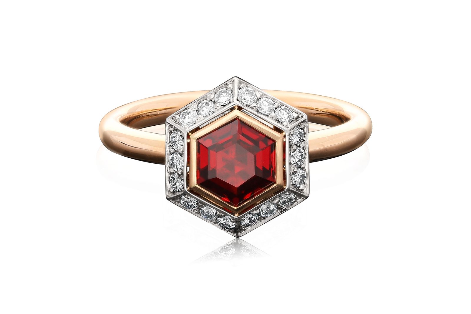 A contemporary diamond and coloured gemstone engagement ring by Hancocks London