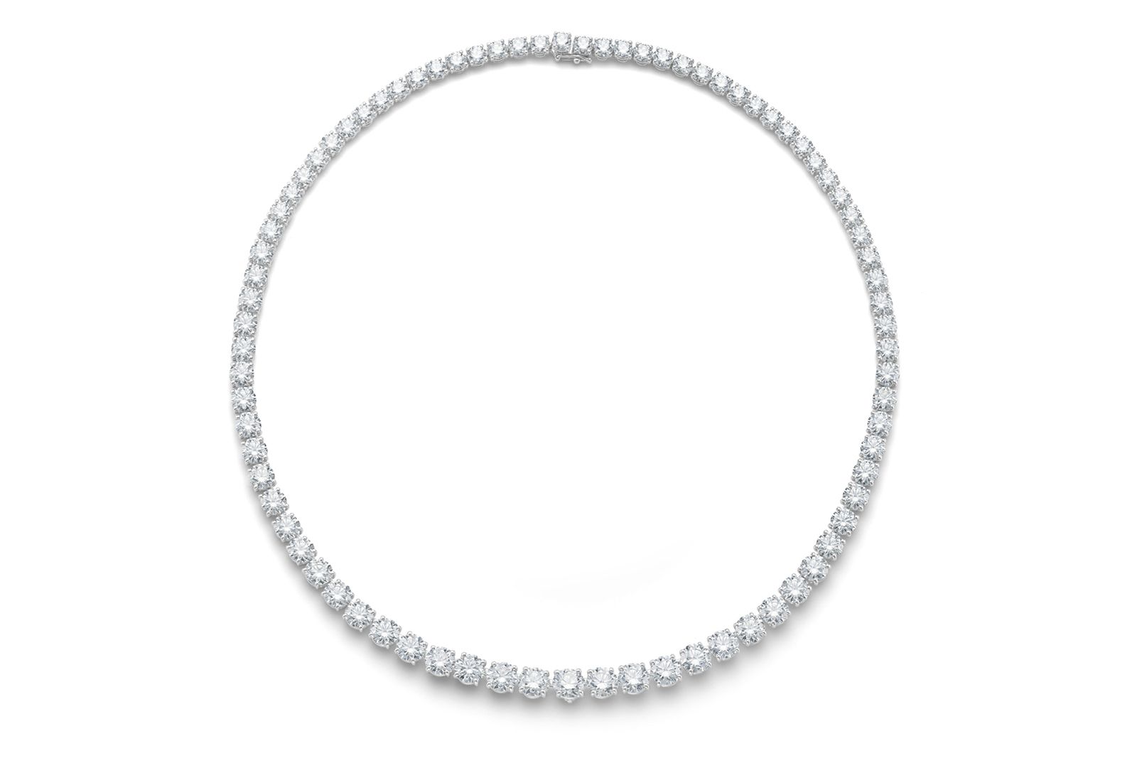  De Beers Diamond Line necklace in platinum with 41.29 carats, worn by Ariana DeBose at the Academy Awards 2022