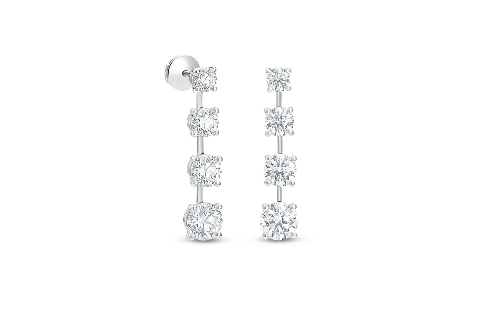  De Beers Drops of Light Diamond earrings with 4.21 carats in platinum, worn by Ariana DeBose at the Academy Awards 2022