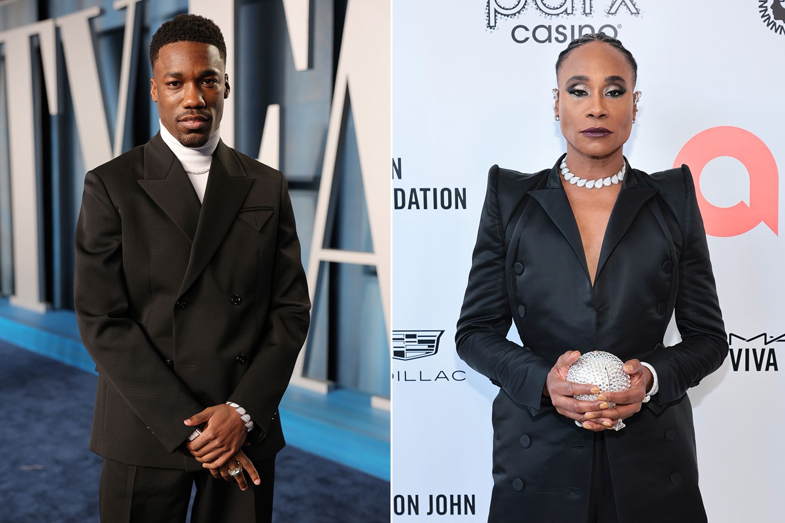  Giveon at the Vanity Fair Oscars 2022 after party and Billy Porter at the Elton John AIDS Foundation party in jewels by Boucheron