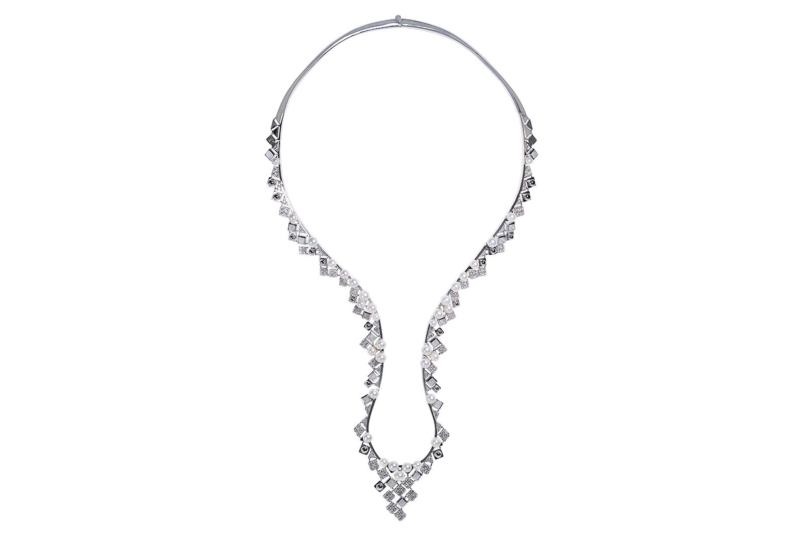 Heavenly Purity necklace from the Portraits of Porcelain collection by Simone Jewels