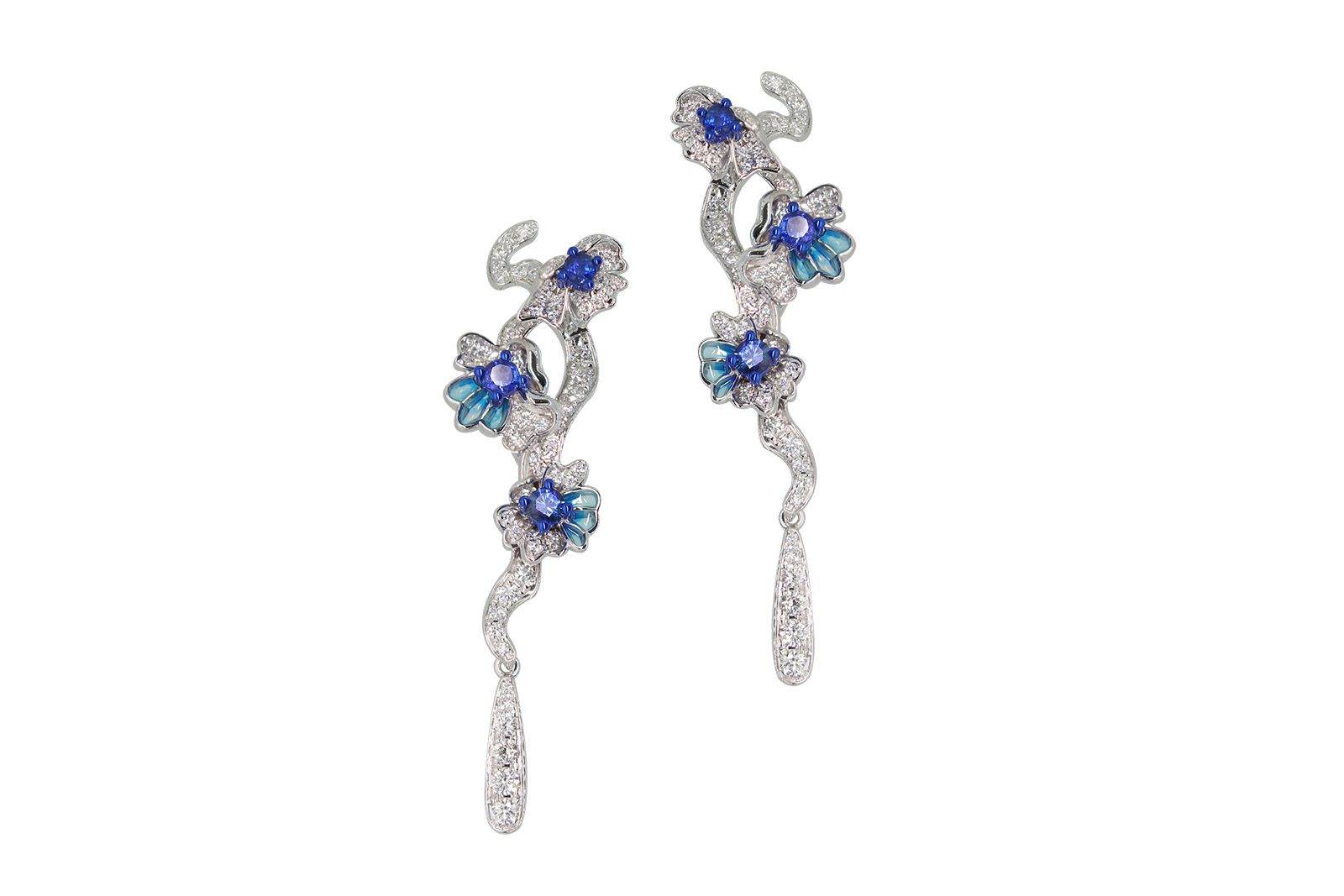  Twelve Blossoms earrings from the Portraits of Porcelain collection by Simone Jewels