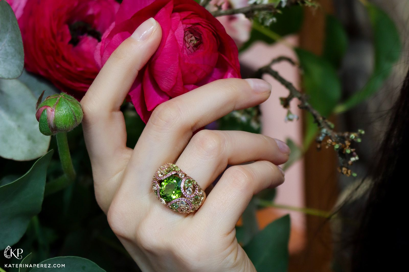  Isabelle Langlois peridot cocktail ring 