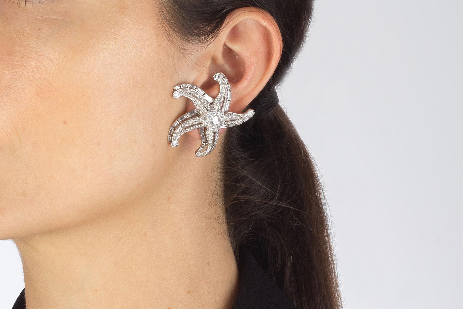  Diamond Starfish earclips due to be sold by Bonhams at its London Jewels auction in April 2022
