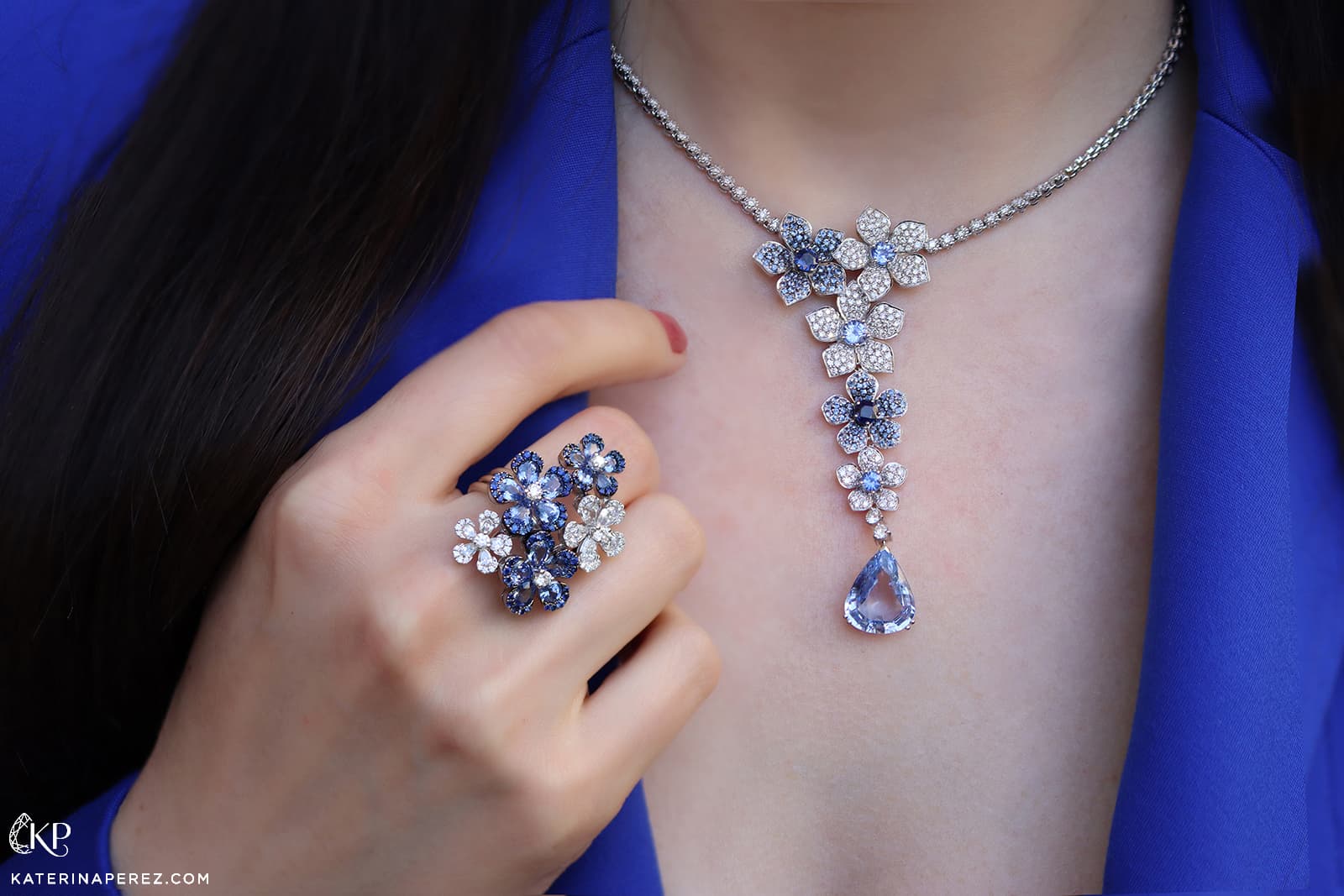  Cesare Pompanon 1936 matching necklace and ring suite inspired by flowers 
