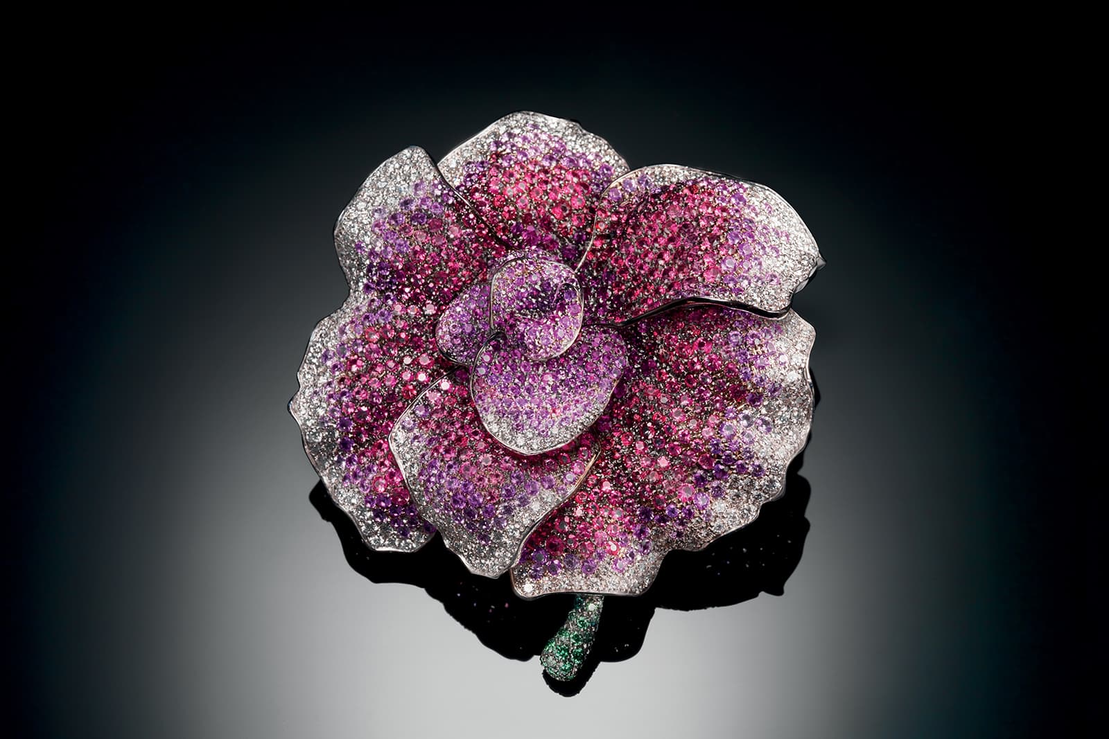  Palmiero Begonia creation with coloured gemstones and diamonds