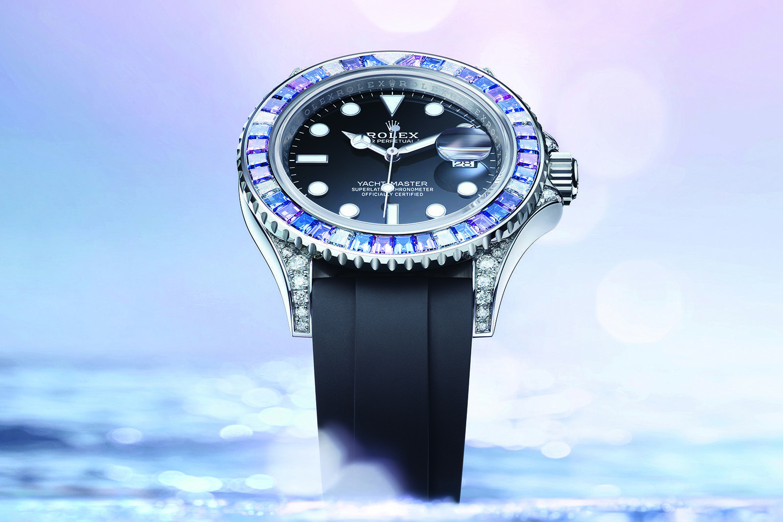  Rolex Oyster Perpetual Yacht-Master 40 mm in white gold with a sapphire bezel