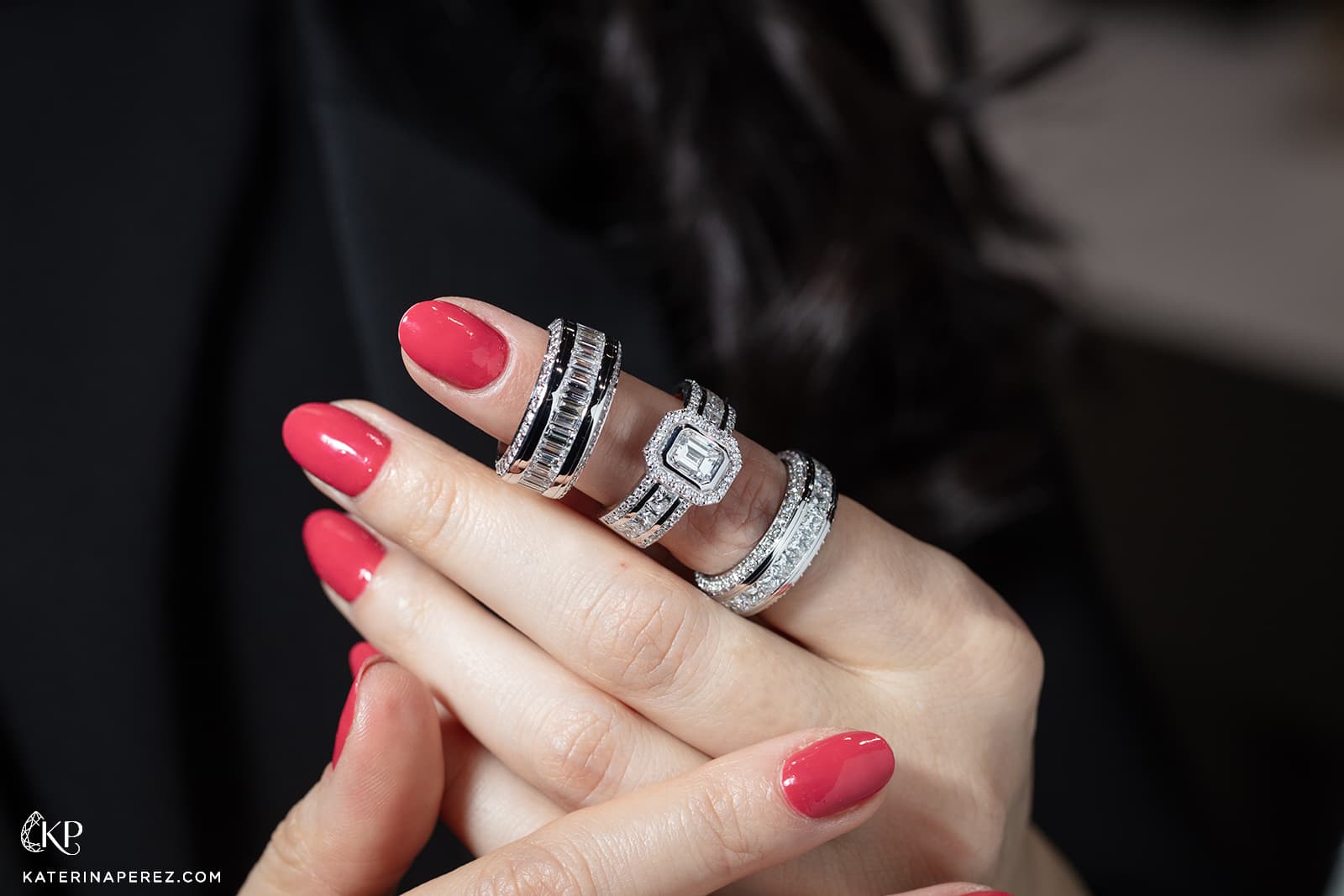  Leo Wittwer diamond engagement ring and eternity rings 