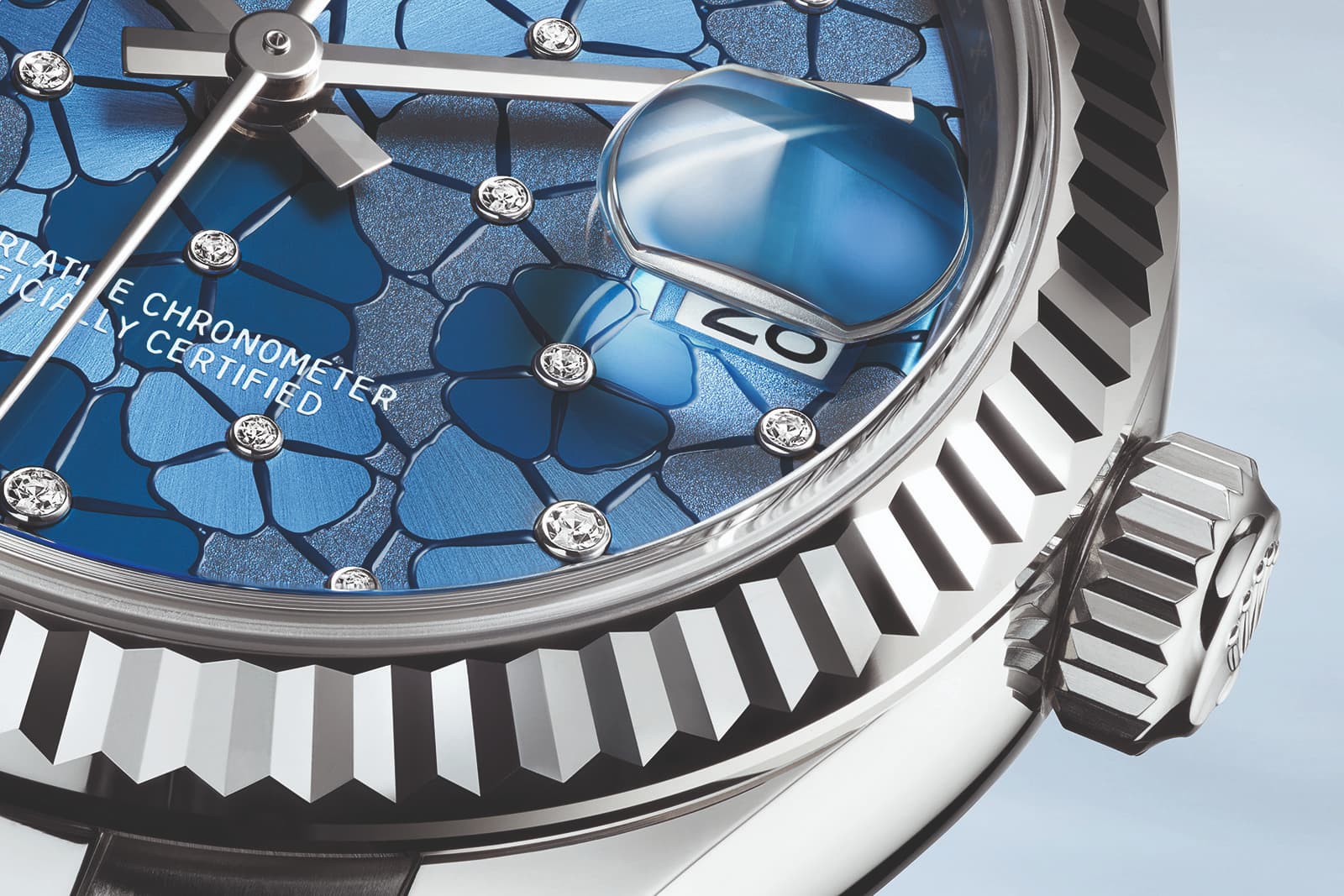  Diamond 'dewdrops' on the dial of the new Rolex Oyster Perpetual Datejust 31 watch