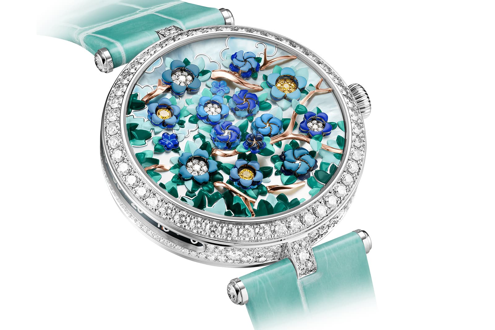  The decorative dial on the new Van Cleef & Arpels Lady Arpels Heures Florales watch 