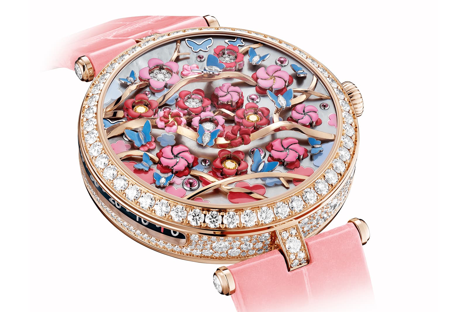  A closer look at the dial on the new Van Cleef & Arpels Lady Arpels Heures Florales watch 