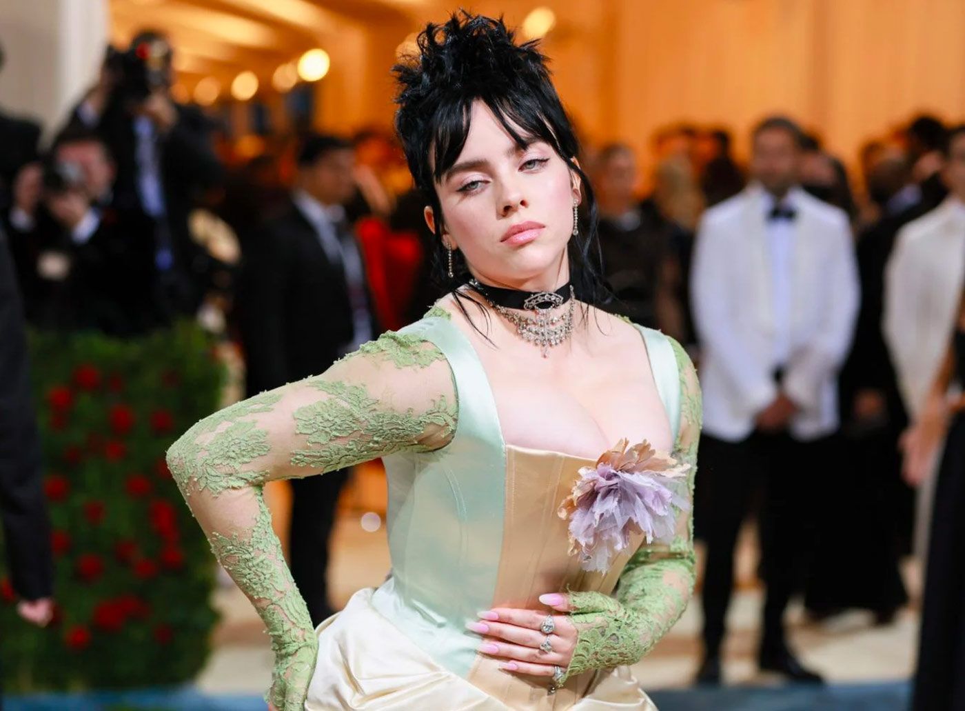 Billie Eilish in antique and vintage jewellery by Fred Leighton at the Met Gala 2022