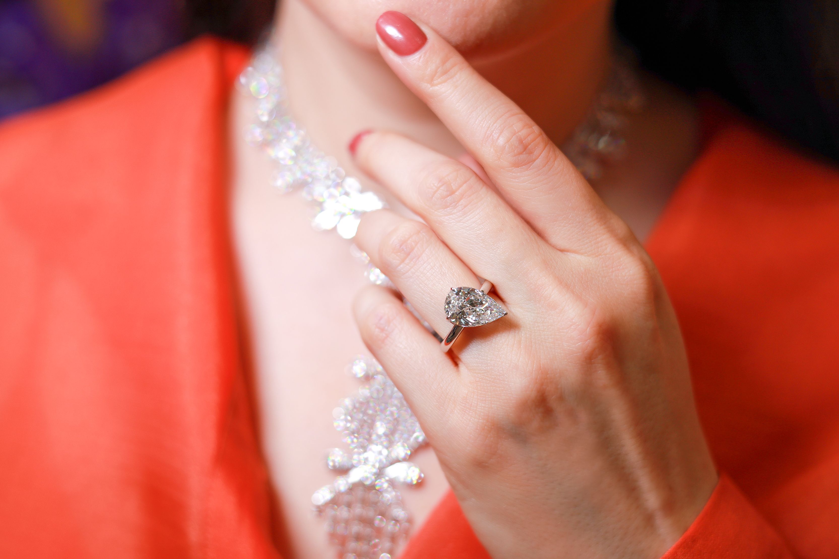 Marco Valente diamond ring with a pear-cut diamond