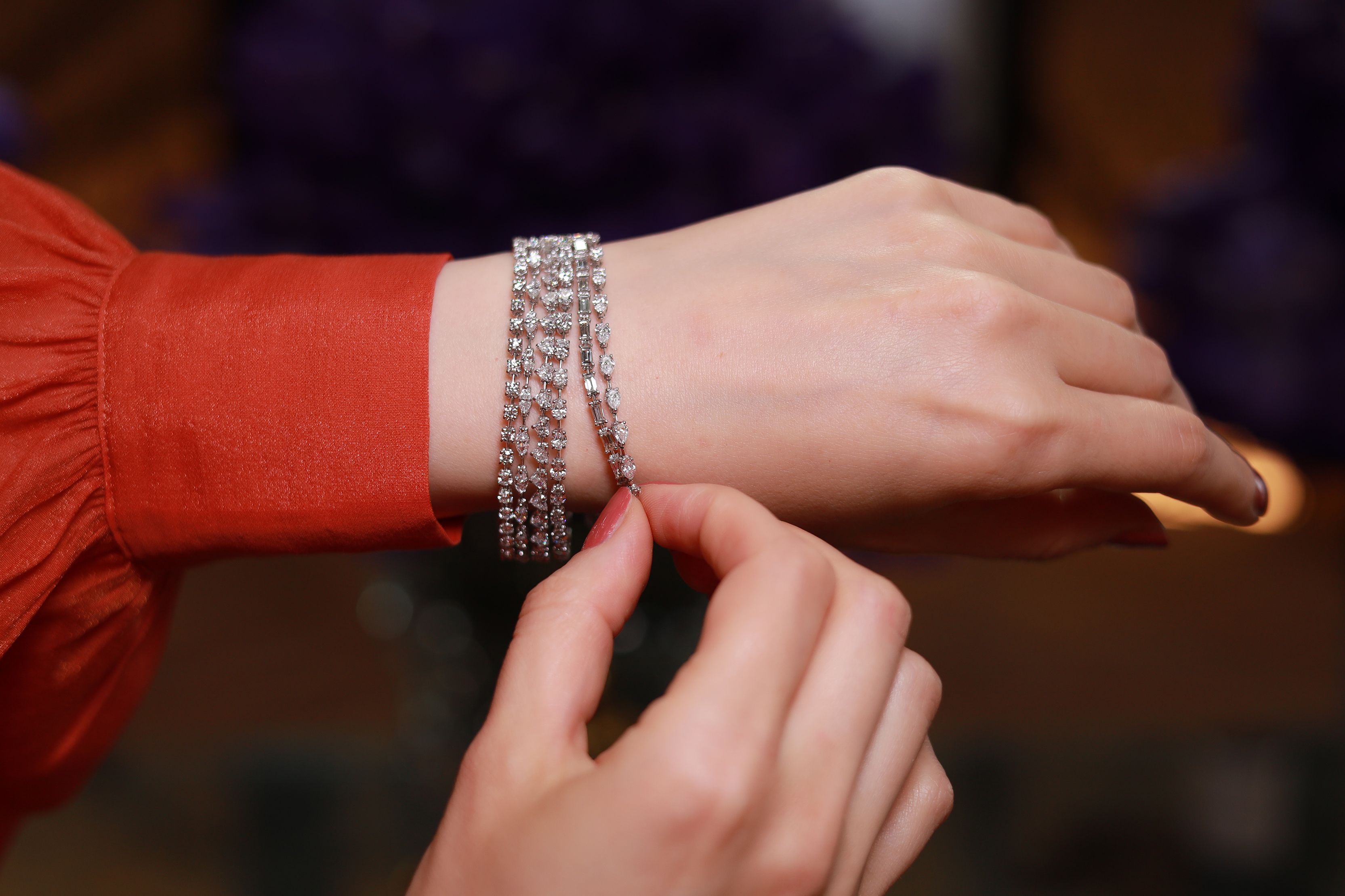  Marco Valente Fancy bracelet with heart-shaped, oval, marquise and baguette-cut diamonds
