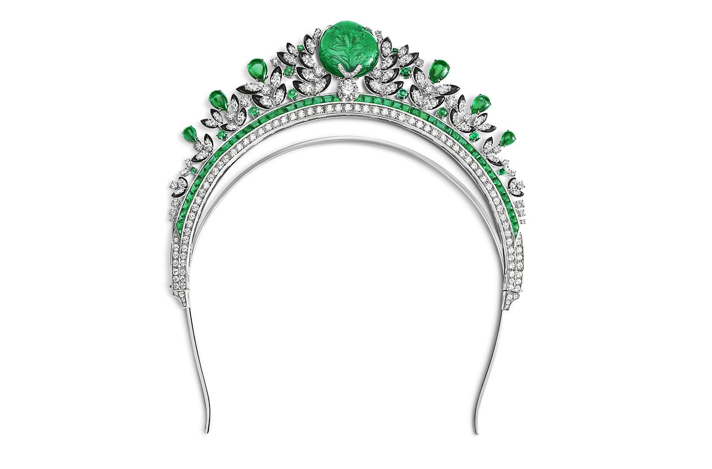 Bulgari Jubilee Emerald Garden tiara with a 63.44 carat Zambian emeralds