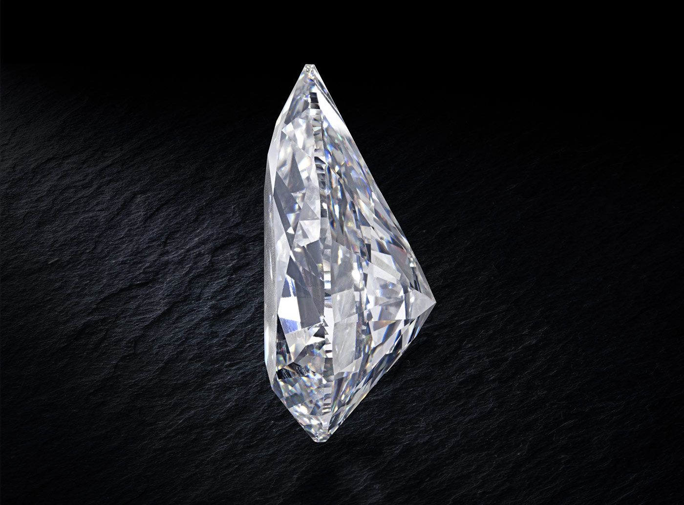  A side view of 'The Rock' diamond, which was sold by Christie's in 2022