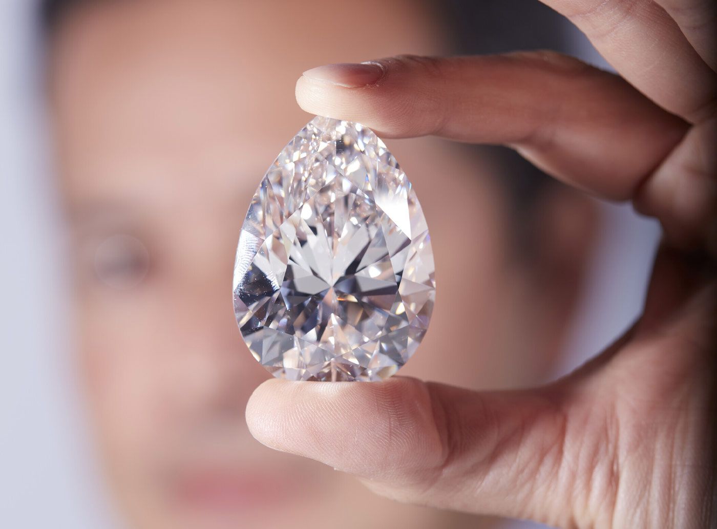  'The Rock' diamond is a 228.31 carat pear-shaped stone
