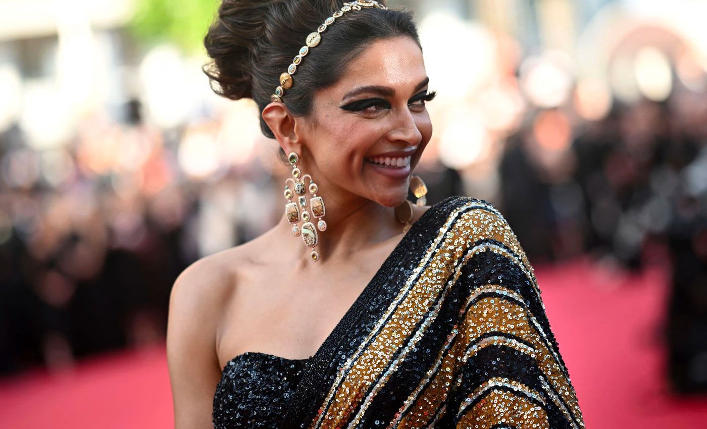 Deepika Padukone wearing Sabyasachi earrings at the Cannes Film Festival 2022