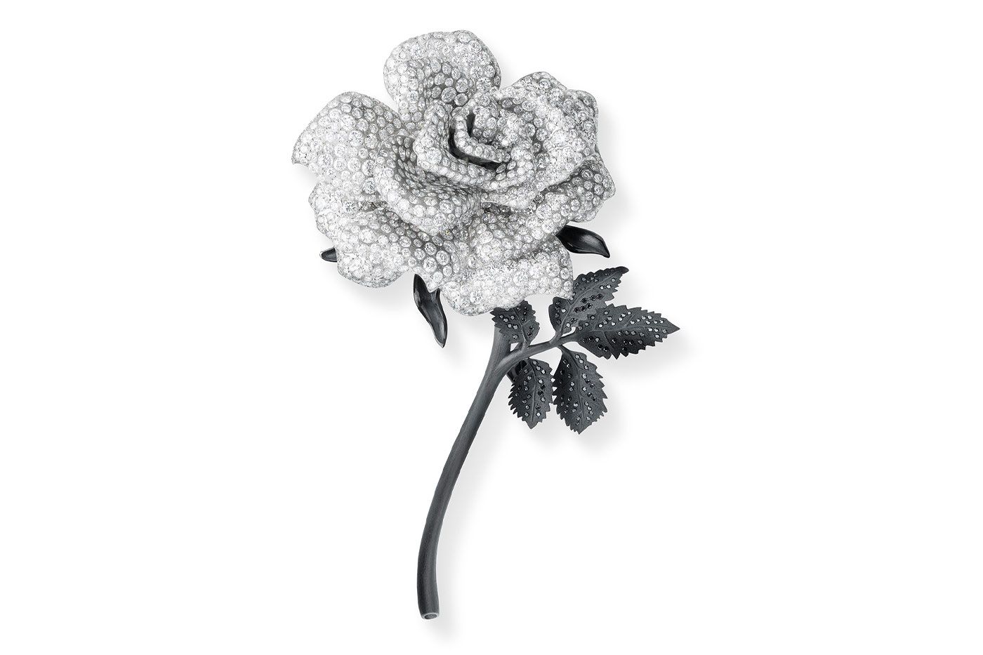  Chopard Loves Cinema titanium brooch with diamonds - a tribute to black and white cinema
