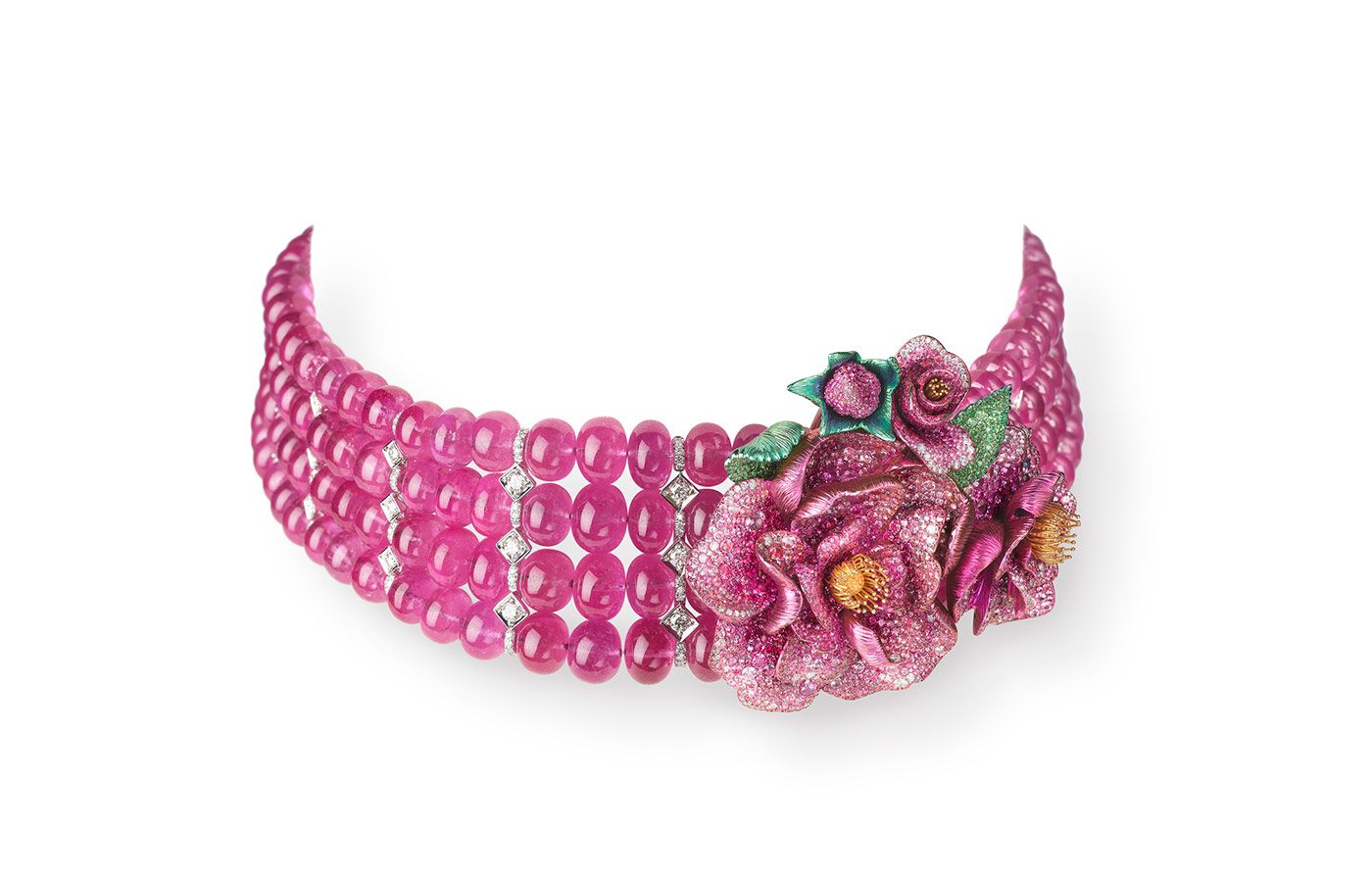  Chopard's Red Carpet collection chocker with a detachable brooch