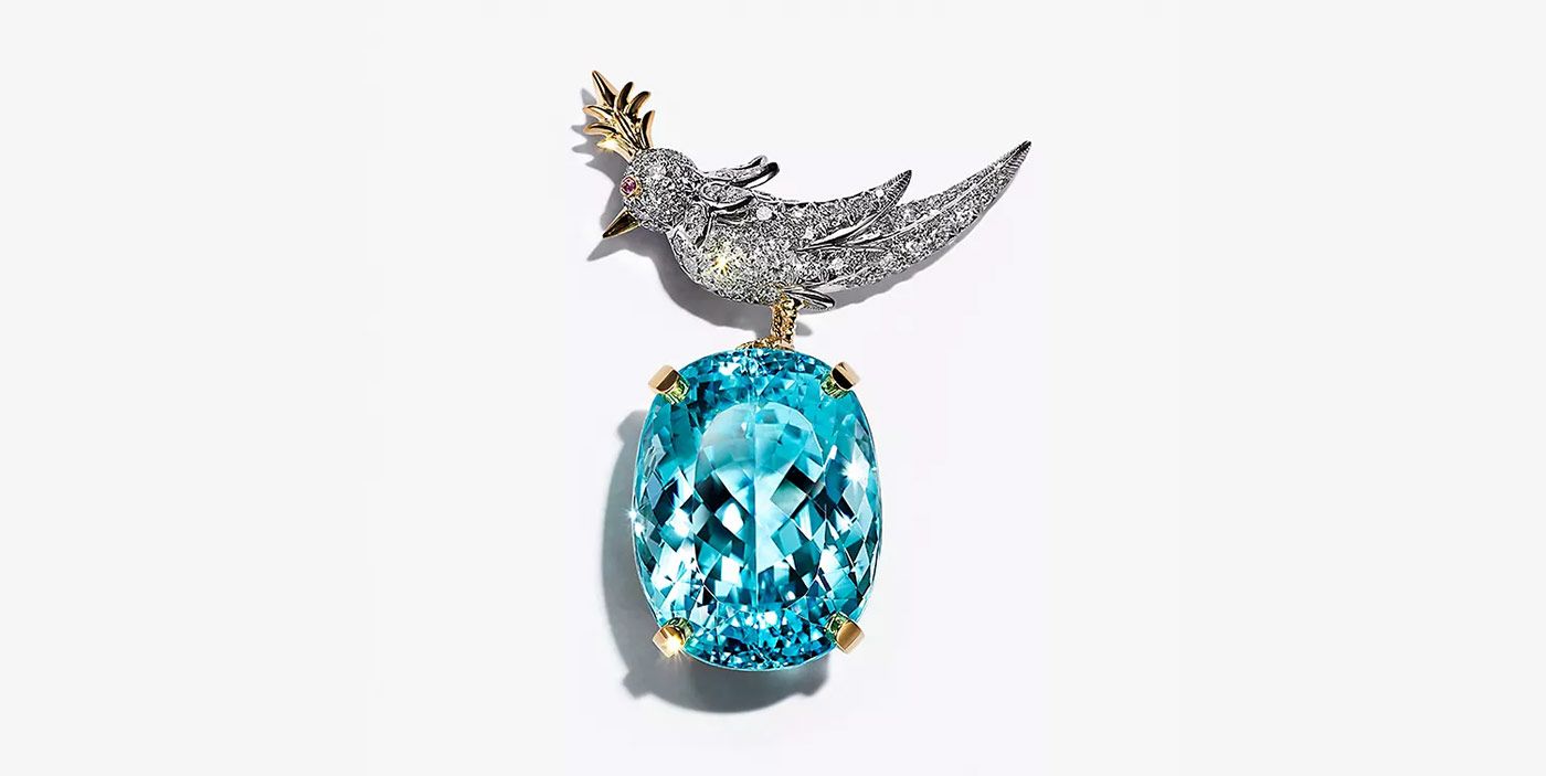 Tiffany&Co Jean Schlumberger Bird on the Rock brooch with an aquamarine