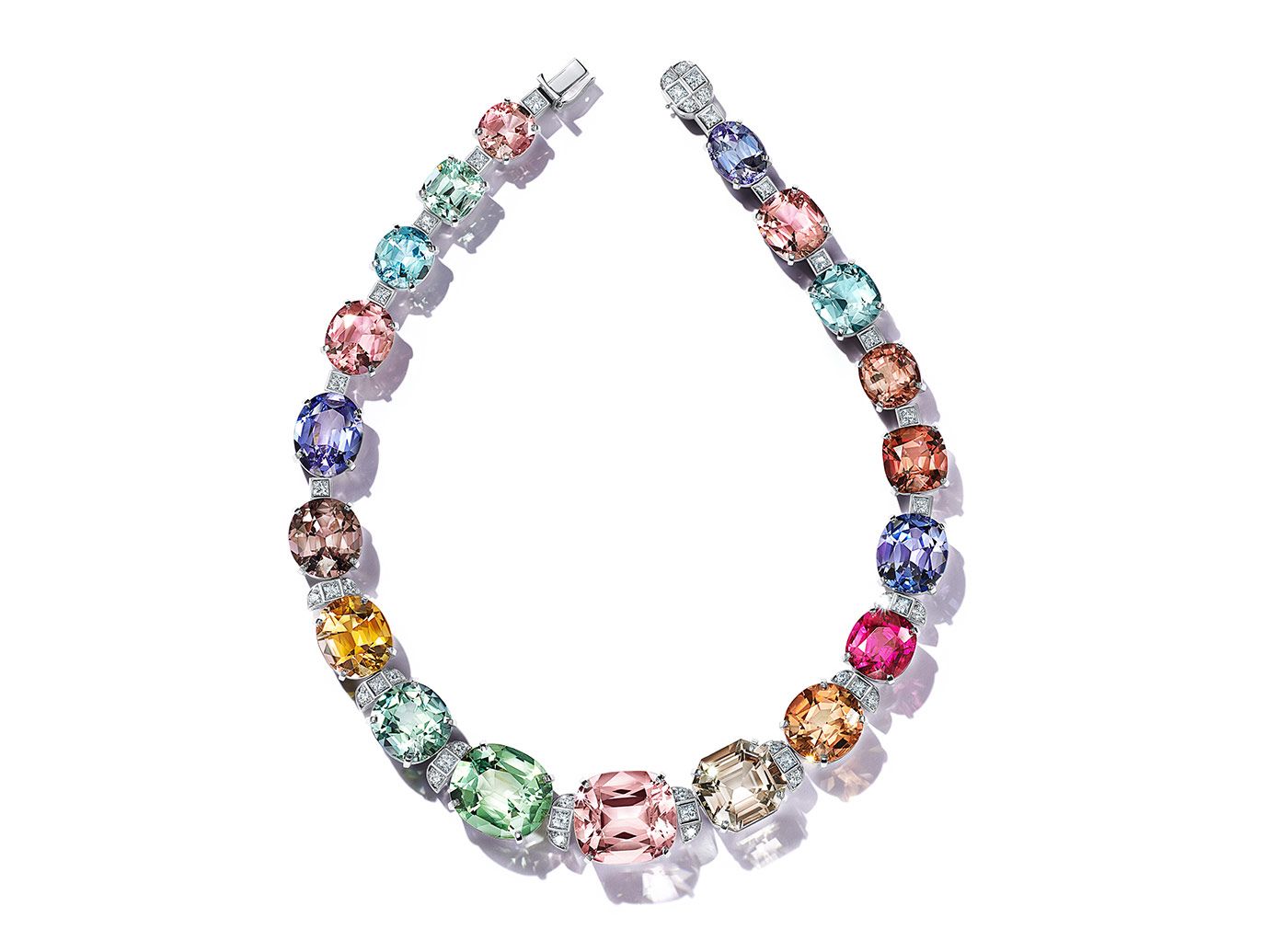 Tiffany & Co. Colors of Nature High Jewellery Earth necklace with aquamarines, tanzanites, pink, orange and green tourmalines, a rubellite and a morganite