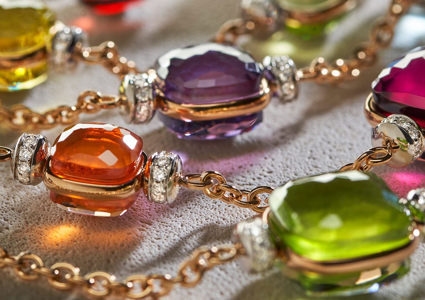 Necklace with sales different coloured stones