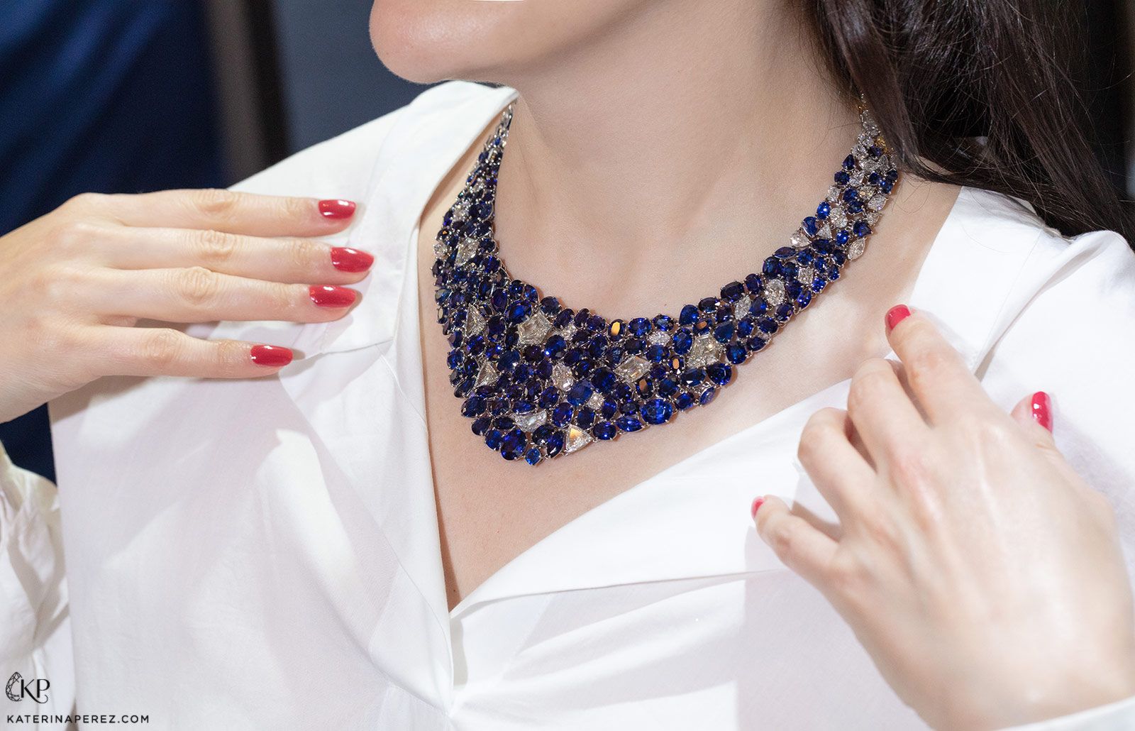 Grandview Klein necklace set with 276.55 carats of diamonds and coloured gemstones 