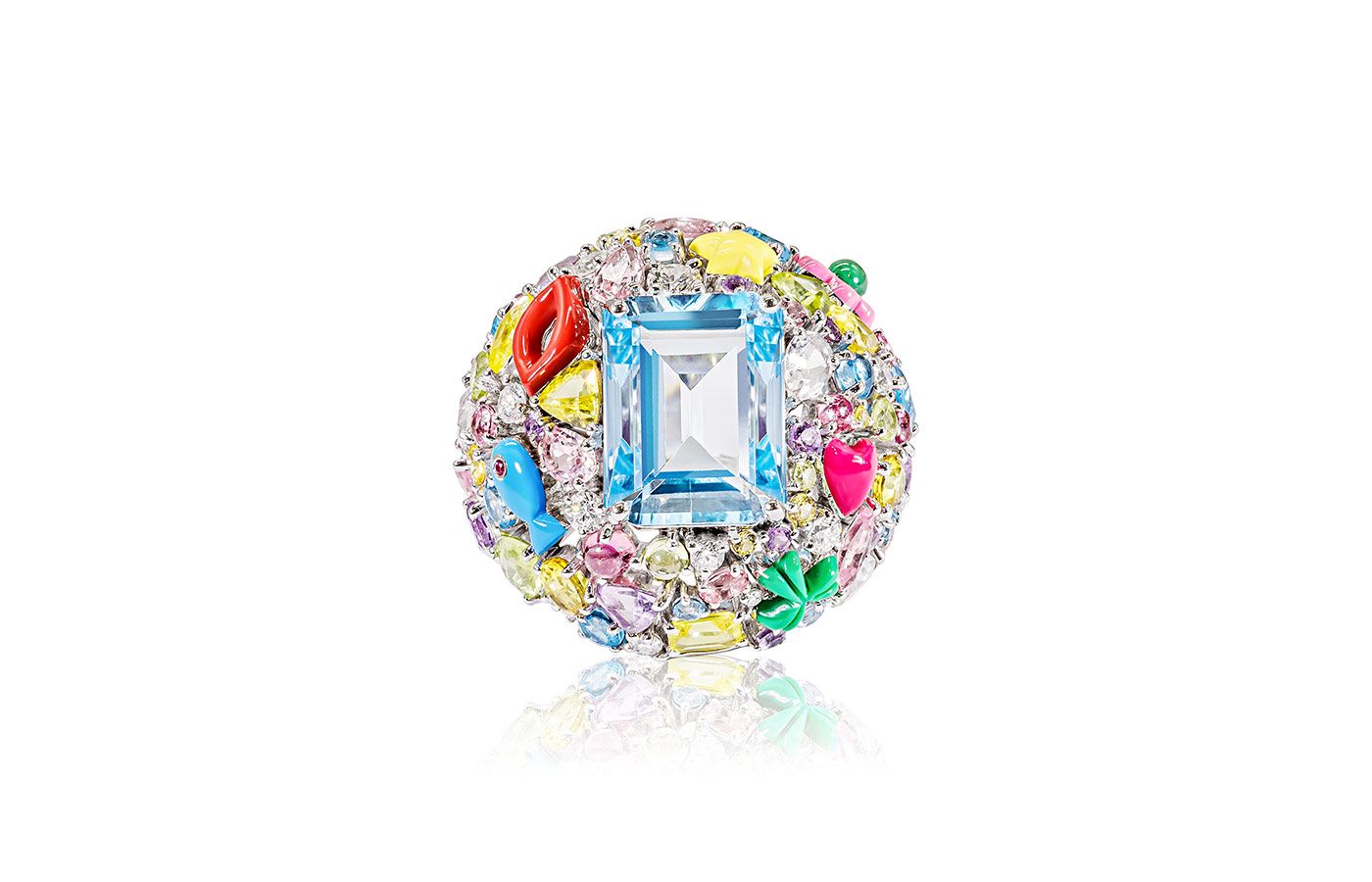  Aisha Baker Bubblegum ring features lucky charms in colourful enamel