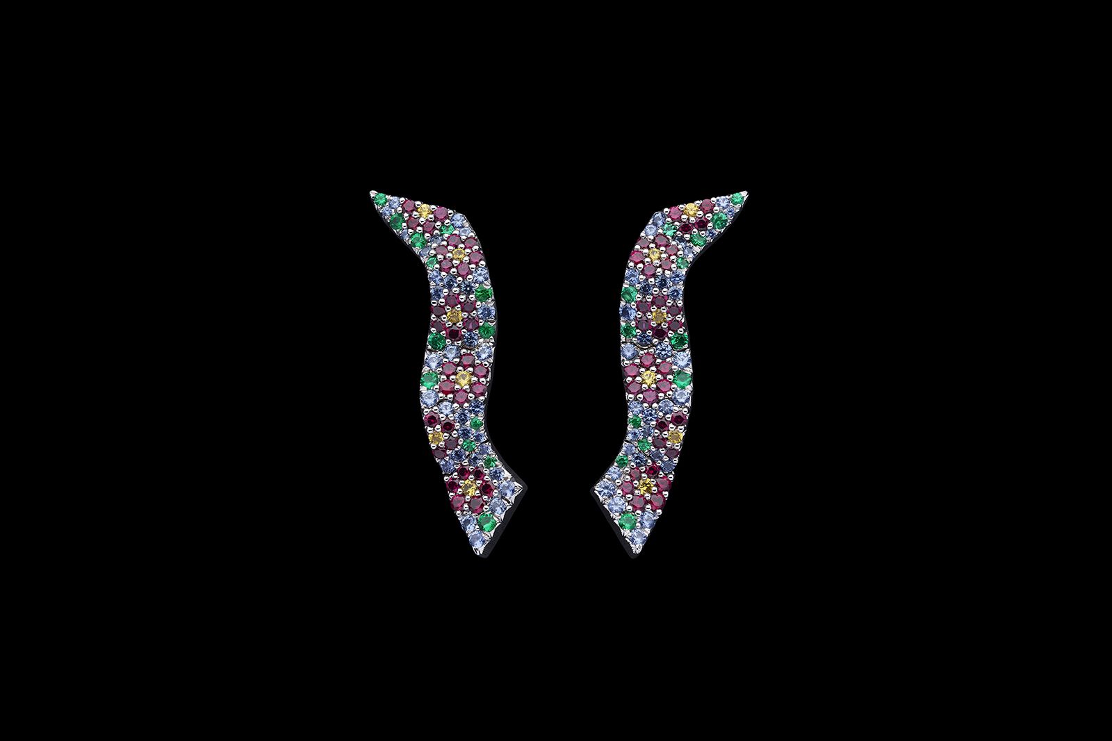  Dior Print High Jewellery earrings inspired by flowing floral fabric patterns