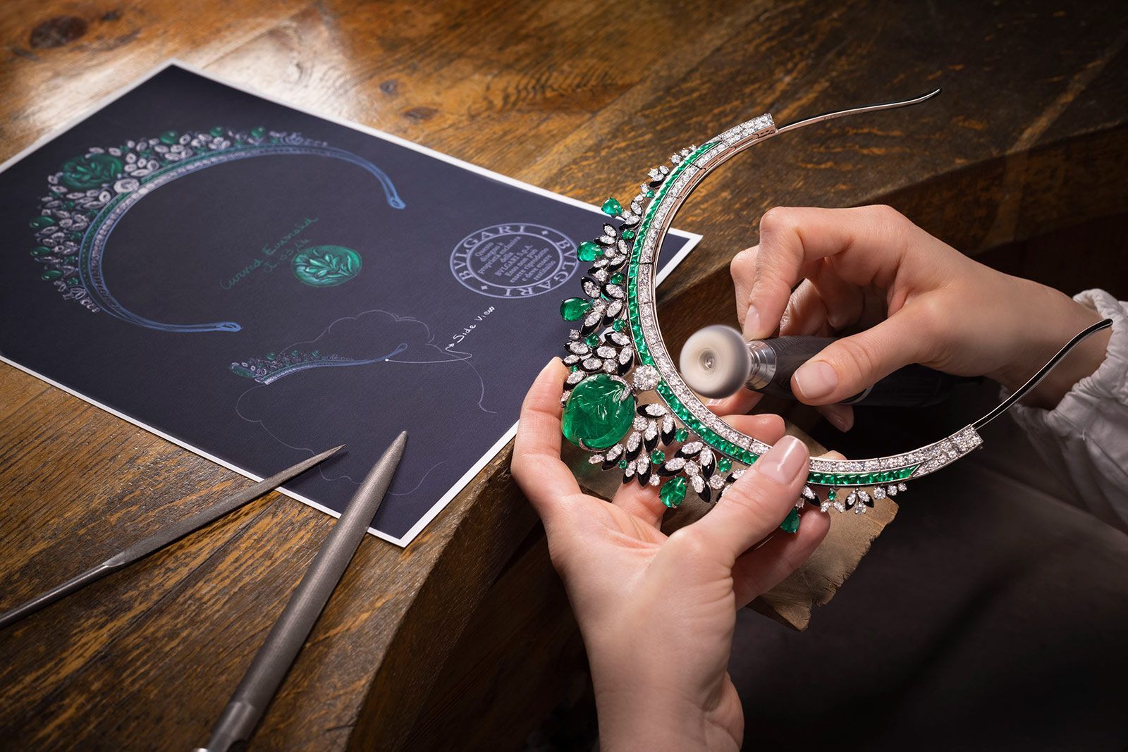 Bulgari Jubilee Emerald Garden tiara with 63.44 carats of Zambian emeralds from the Eden The Garden of Wonders High Jewellery collection