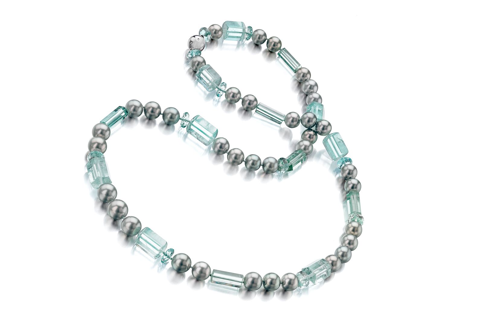  Assael aquamarine and pearl necklace