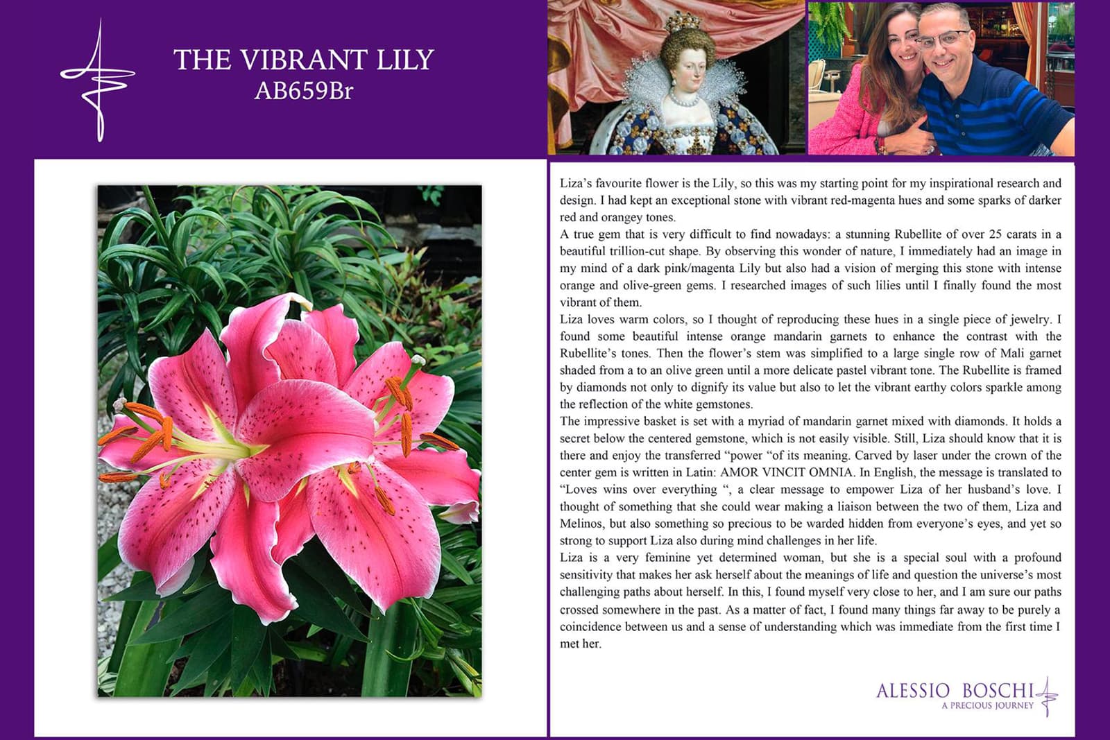  Alessio Boschi Vibrant Lily Bangle inspired by the colours of the Lily flower