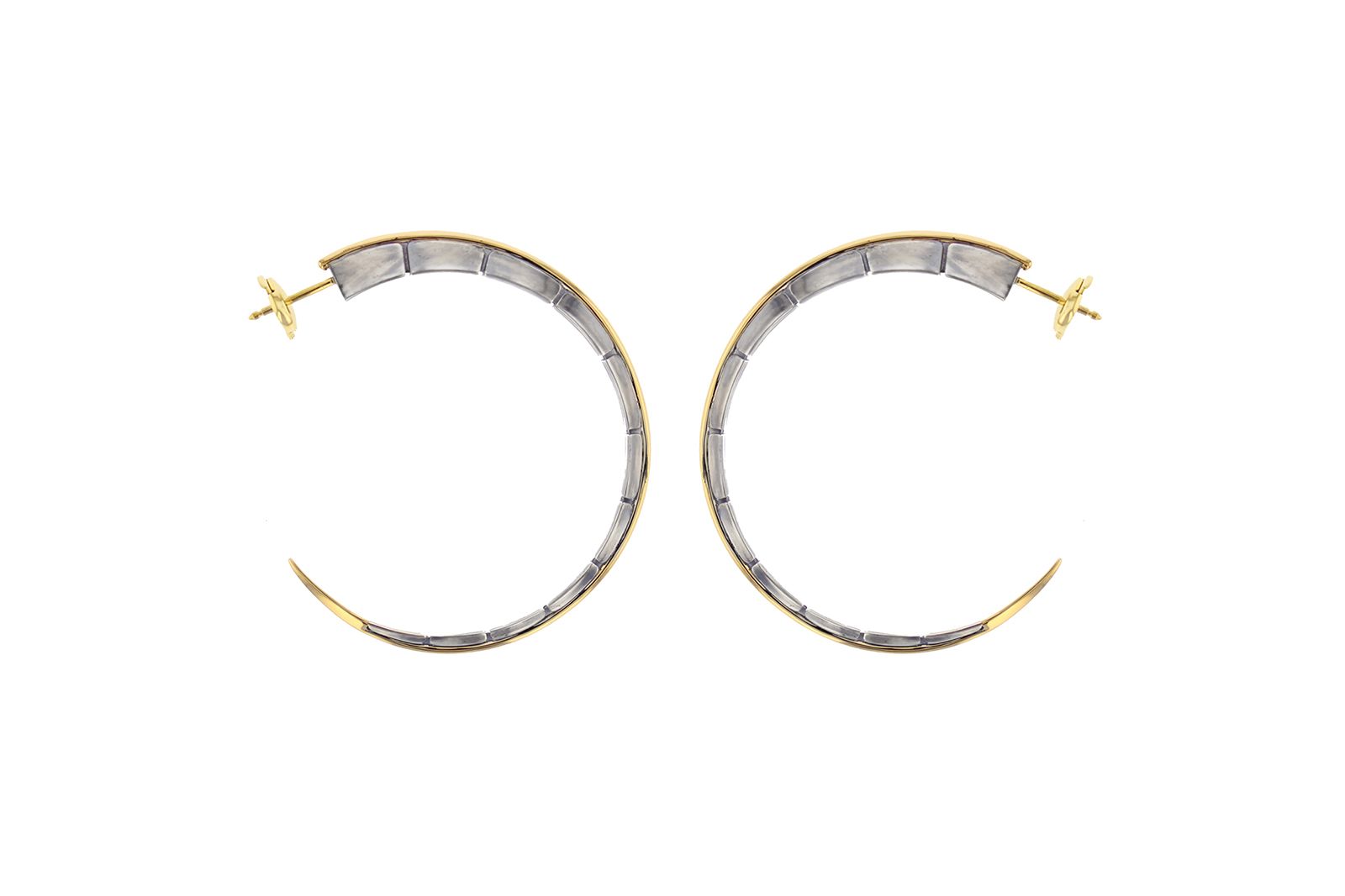  Elie Top Dorsal Creoles earrings in gold and silver