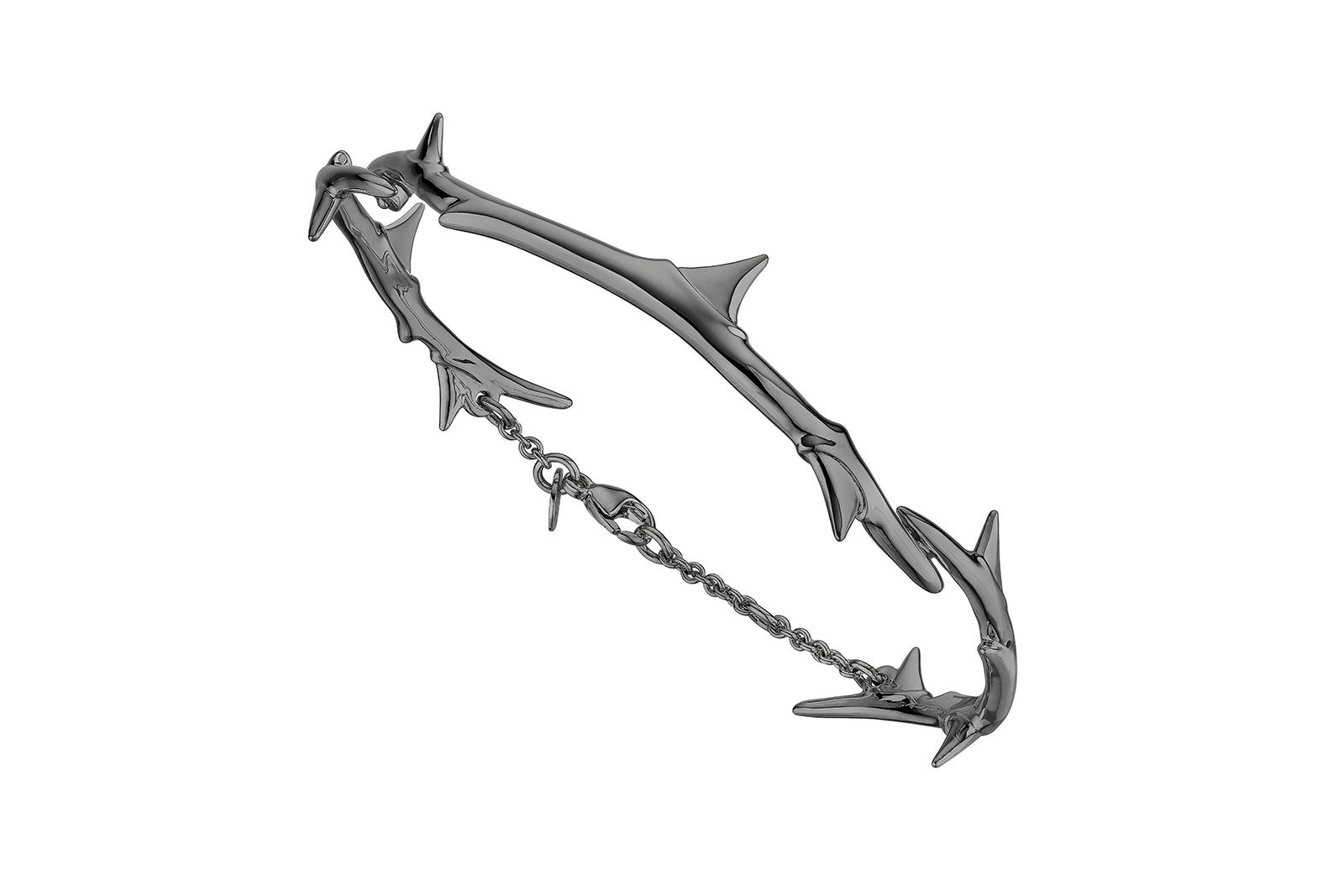  Shaun Leane Rose Thorn Station bracelet in black rhodium silver