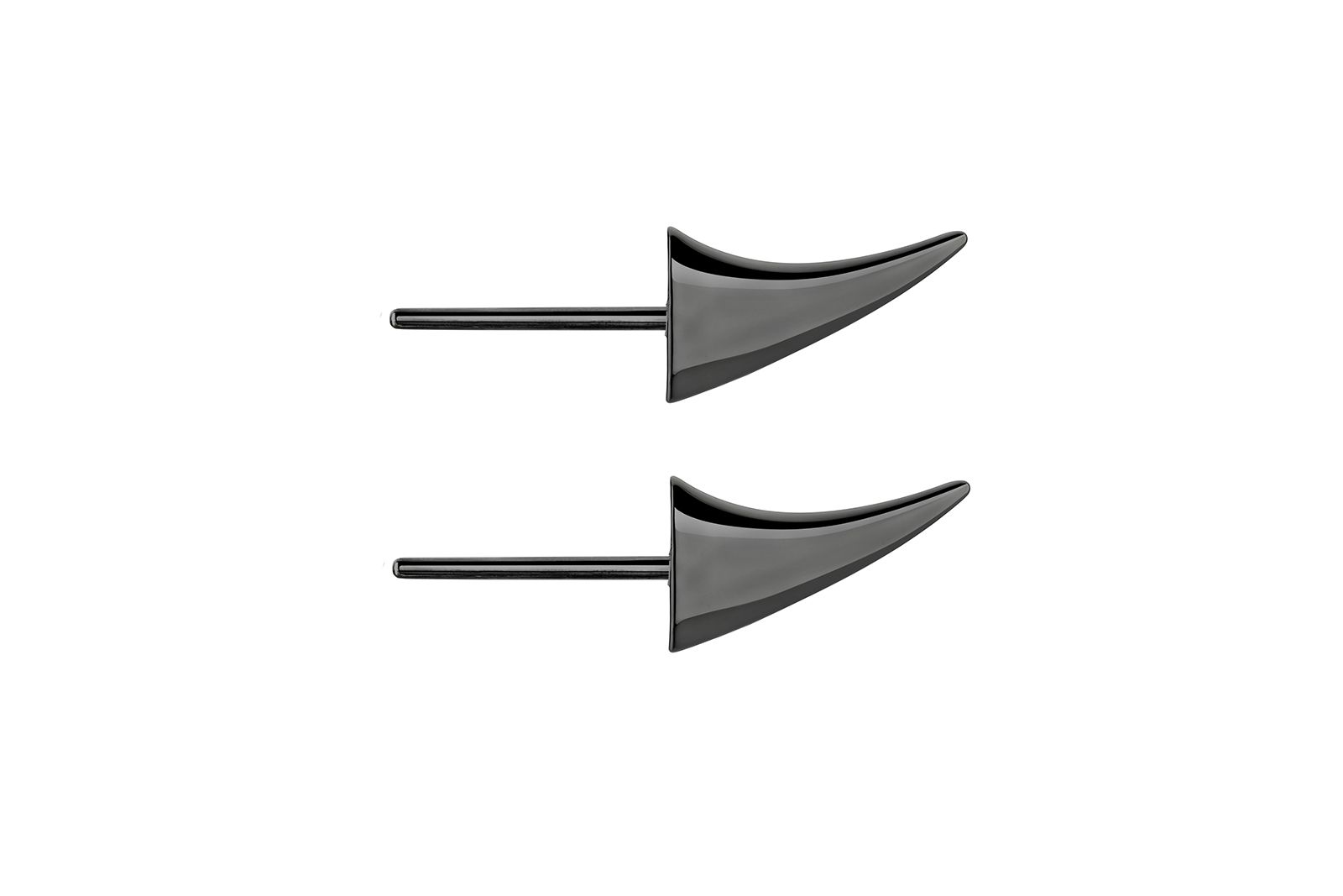  Rose Thorn Large Swerve earrings in black rhodium silver