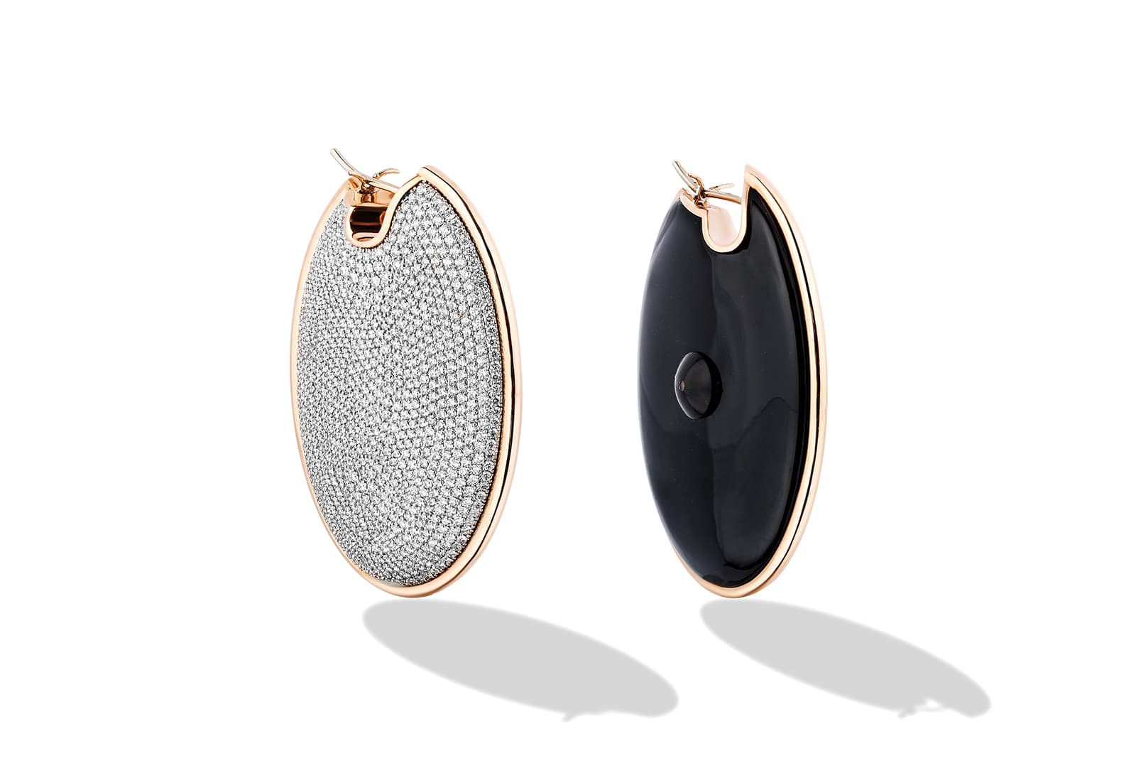  Wilfred Rosado Tribu earrings in rose gold, black nano ceramic and diamonds