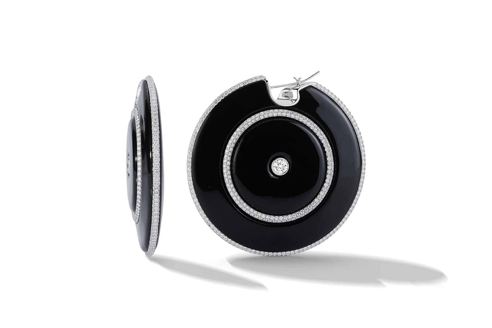  Wilfred Rosado Tribu earrings in white gold, black nano ceramic and diamonds