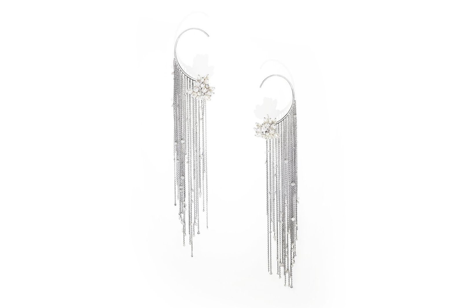  Tatiana Verstraeten Diamond Fringe earrings with pearls