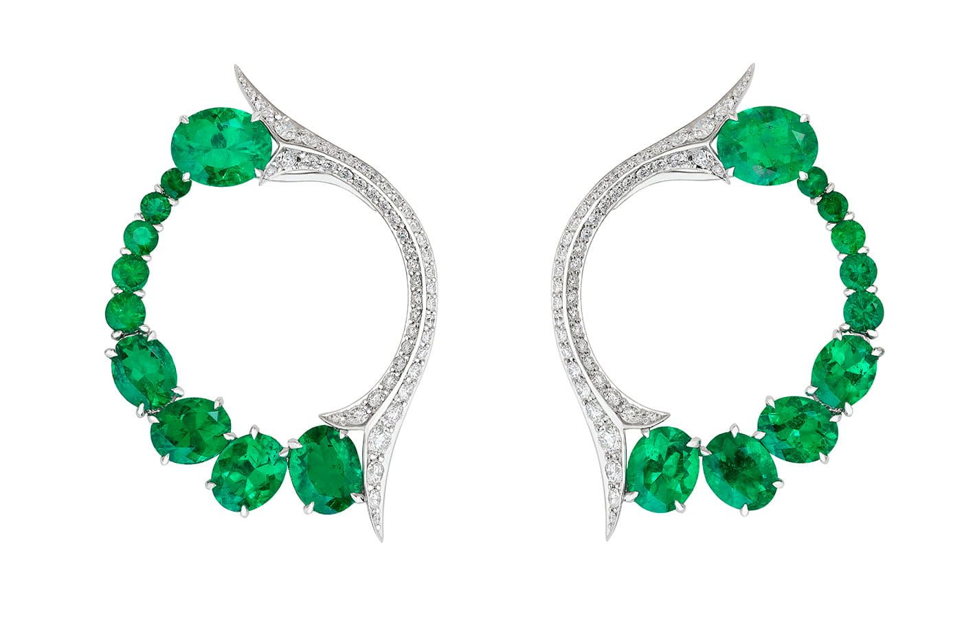  Stephen Webster Thorn Embrace diamond and Muzo emerald earrings