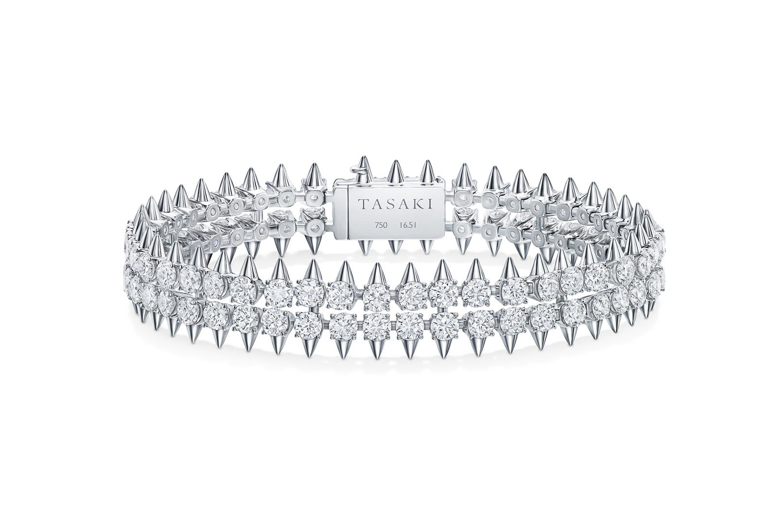Tasaki round brilliant-cut diamond line bracelet from the Danger collection