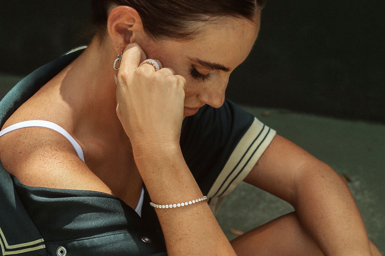  George Rivière tennis bracelet from the Or & Elle x Meaghan Cox collection