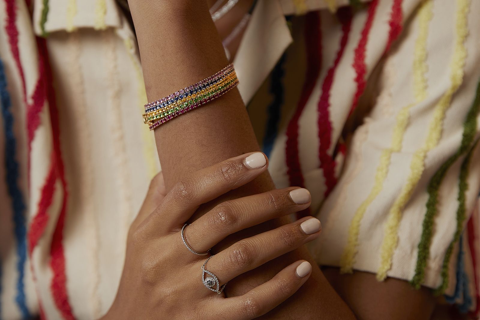  R.F Finest coloured gemstone tennis bracelets by Roxanne First 