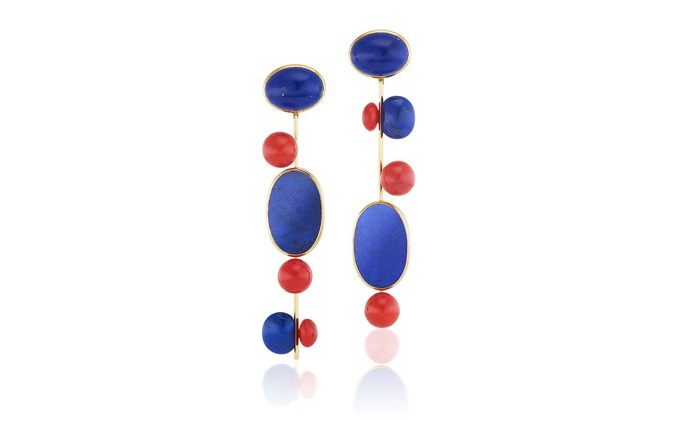 Assael coral and lapis earrings