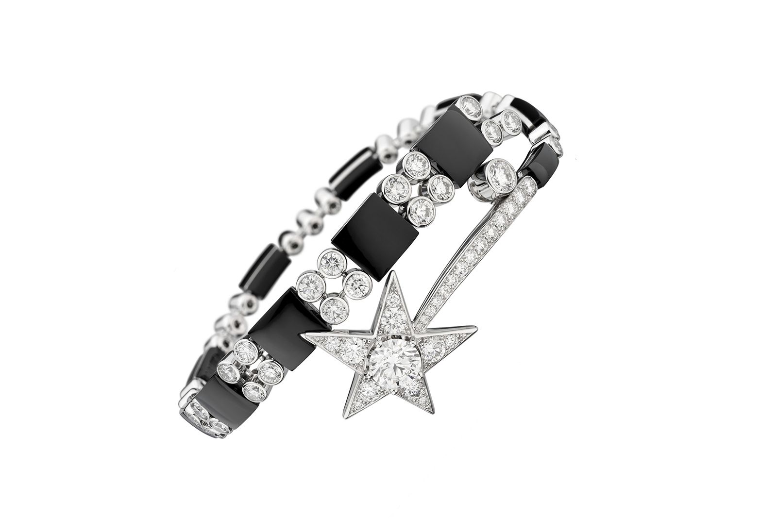  Chanel High Jewellery Comete Harmonie bracelet in white gold, diamond and onyx