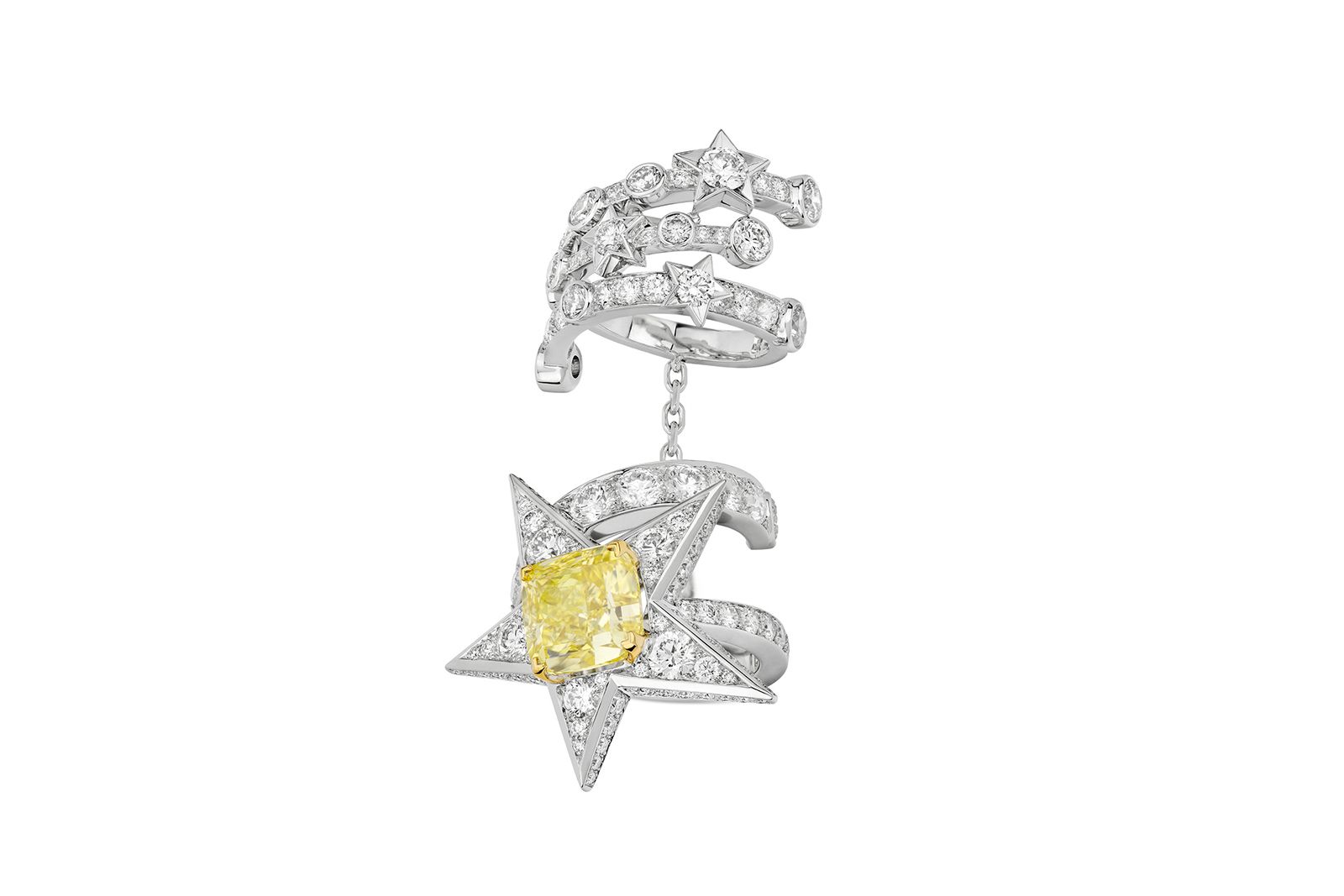  Chanel High Jewellery two-piece ring in white and yellow diamonds