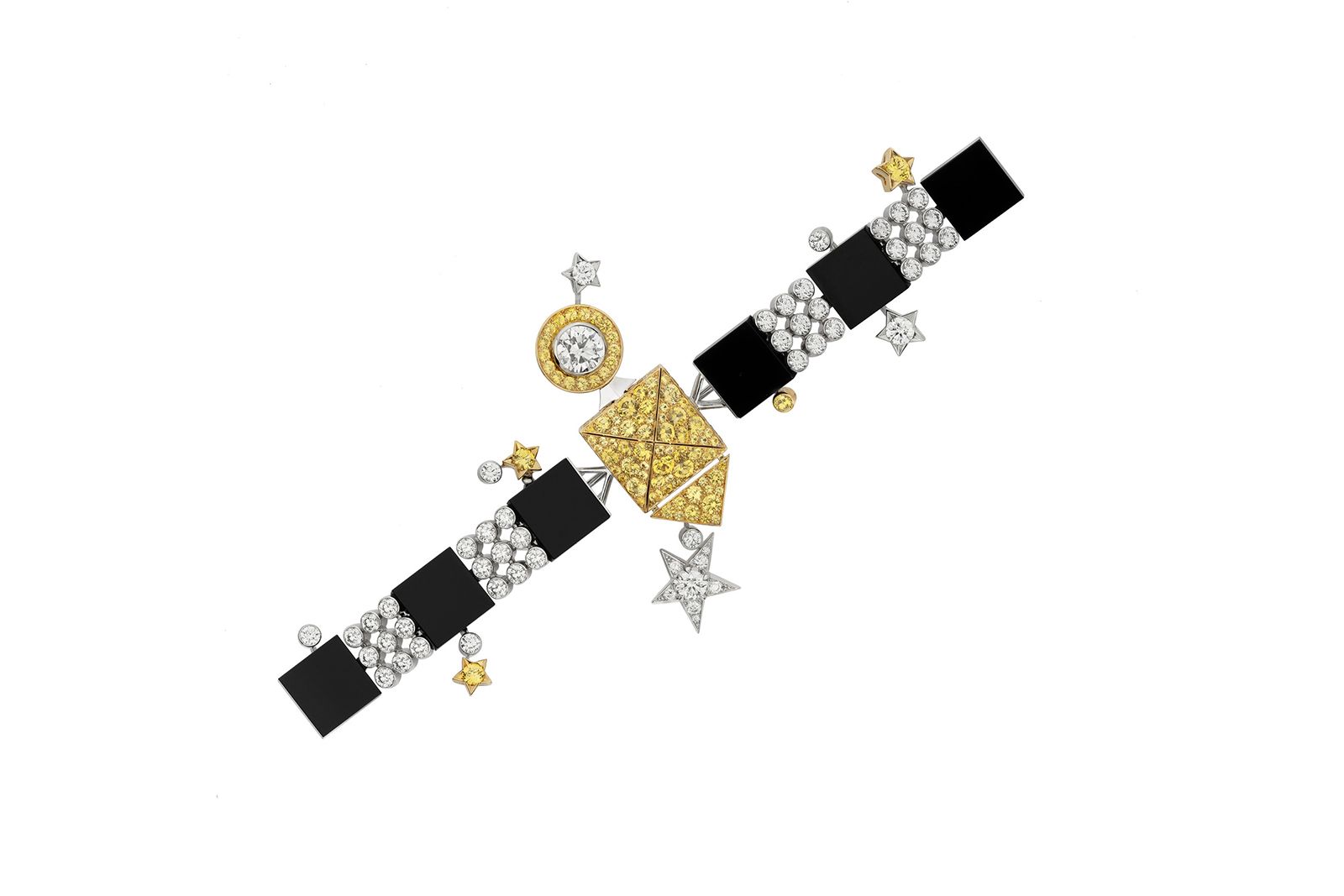  Chanel High Jewellery Satellite Harmonie brooch in diamond and onyx