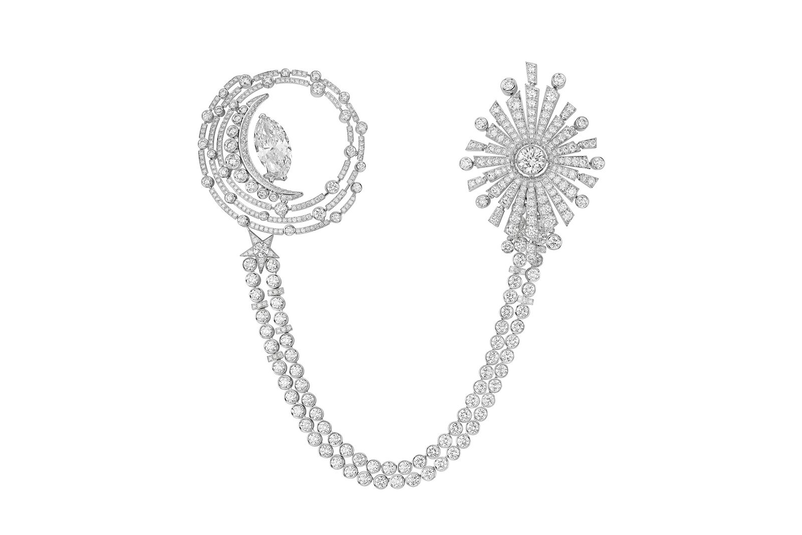  Chanel High Jewellery La Lune Etincelante diamond brooch