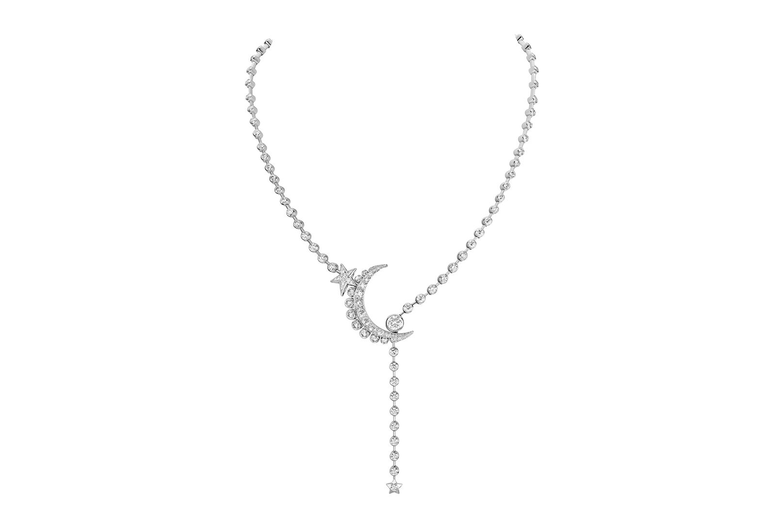  Chanel High Jewellery La Lune Talisman necklace in white gold and diamond 